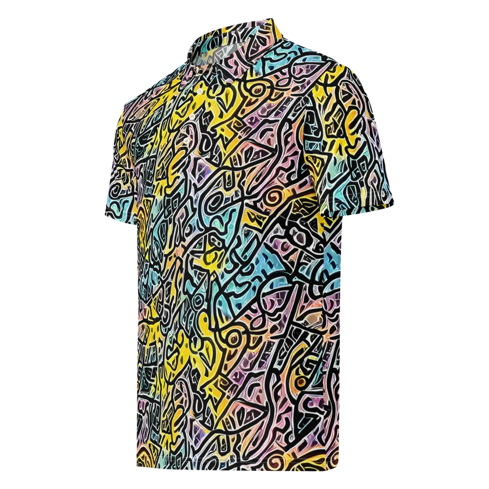 Chromatic Cipher on Men's Slim Fit Polo Shirt — Left Front