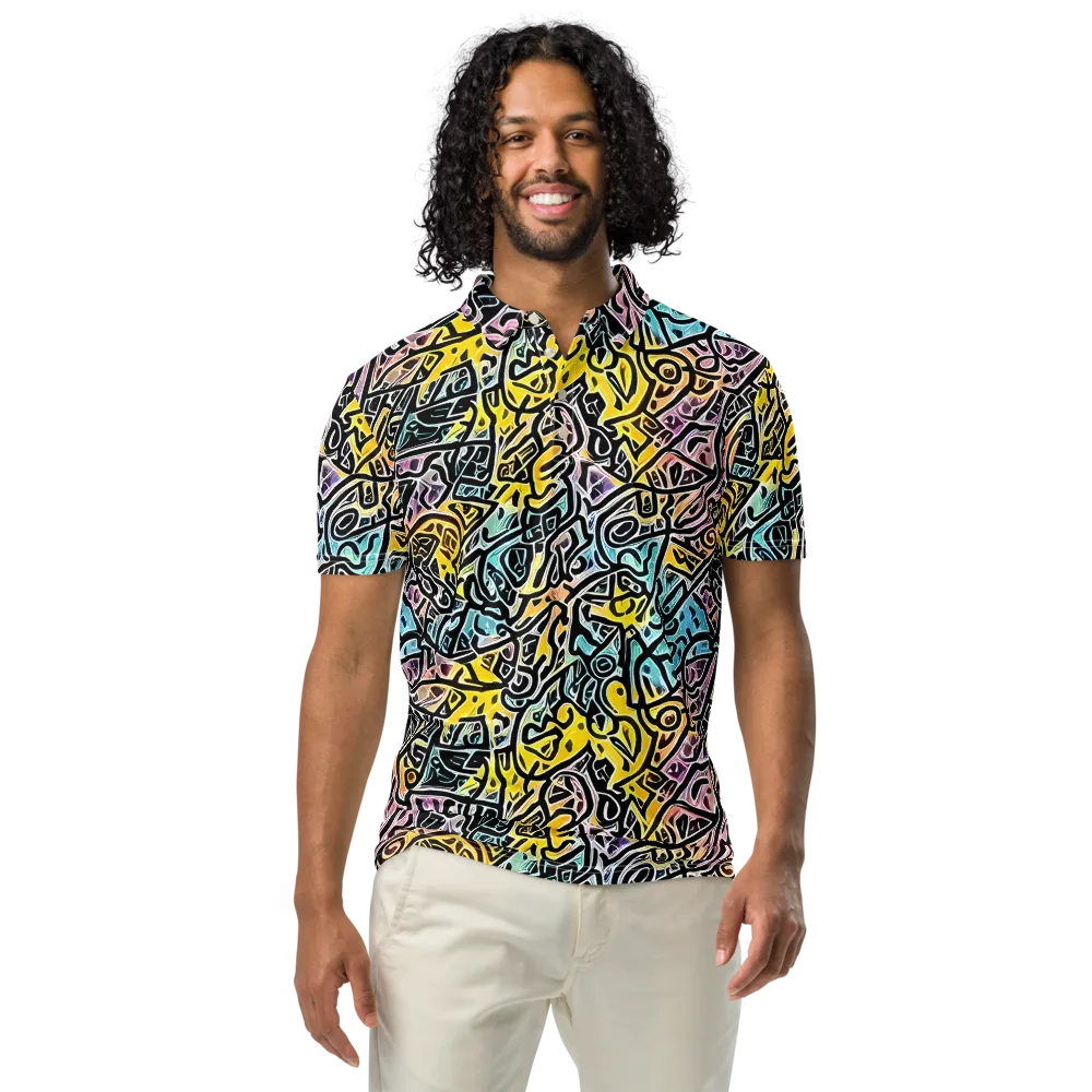 Chromatic Cipher on Men's Slim Fit Polo Shirt — Front