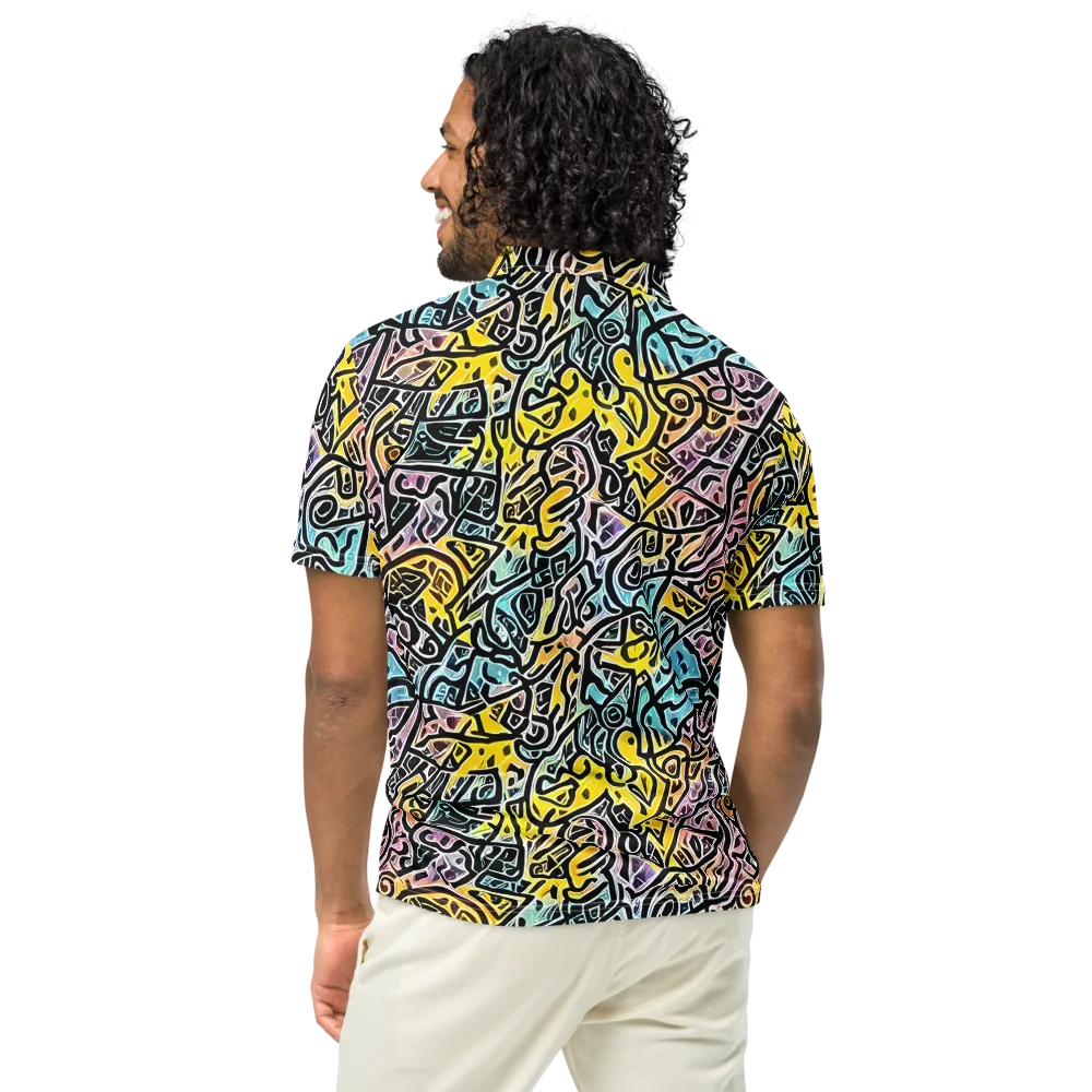 Chromatic Cipher on Men's Slim Fit Polo Shirt — Back