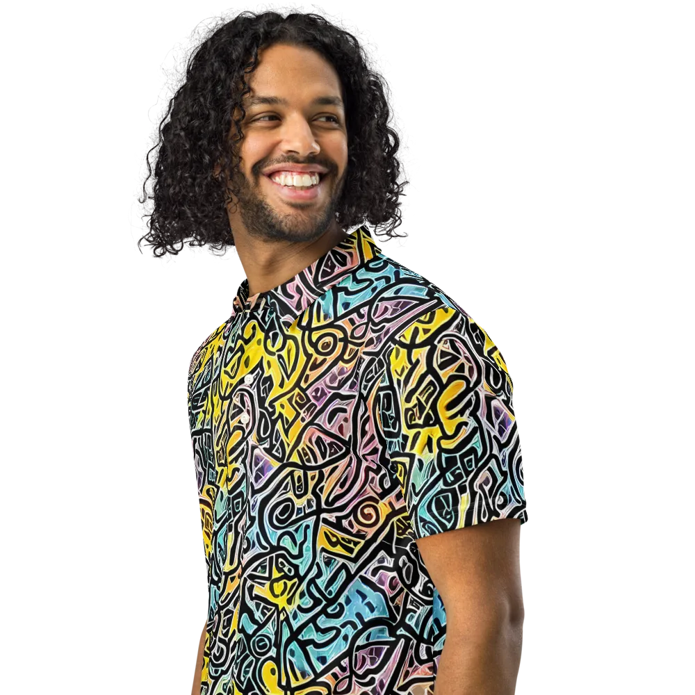 Chromatic Cipher on Men's Slim Fit Polo Shirt — Left Front