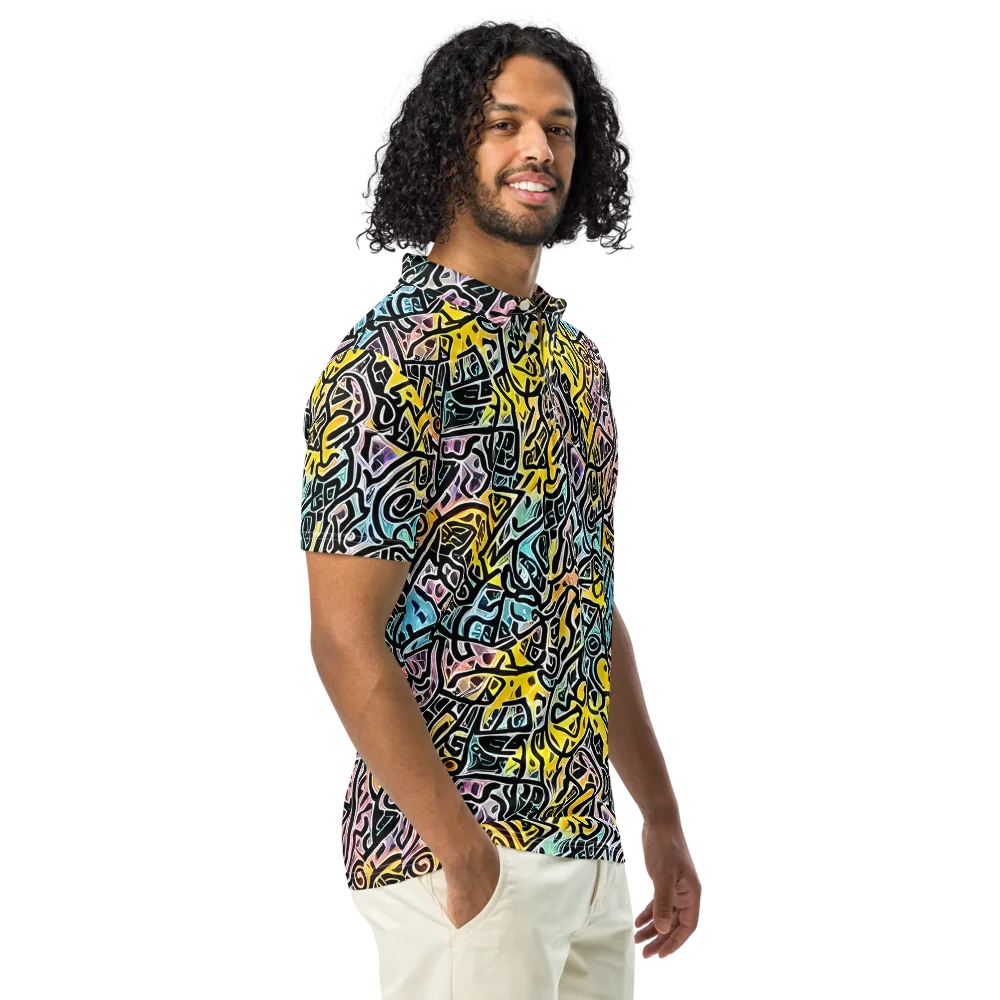 Chromatic Cipher on Men's Slim Fit Polo Shirt — Right Front