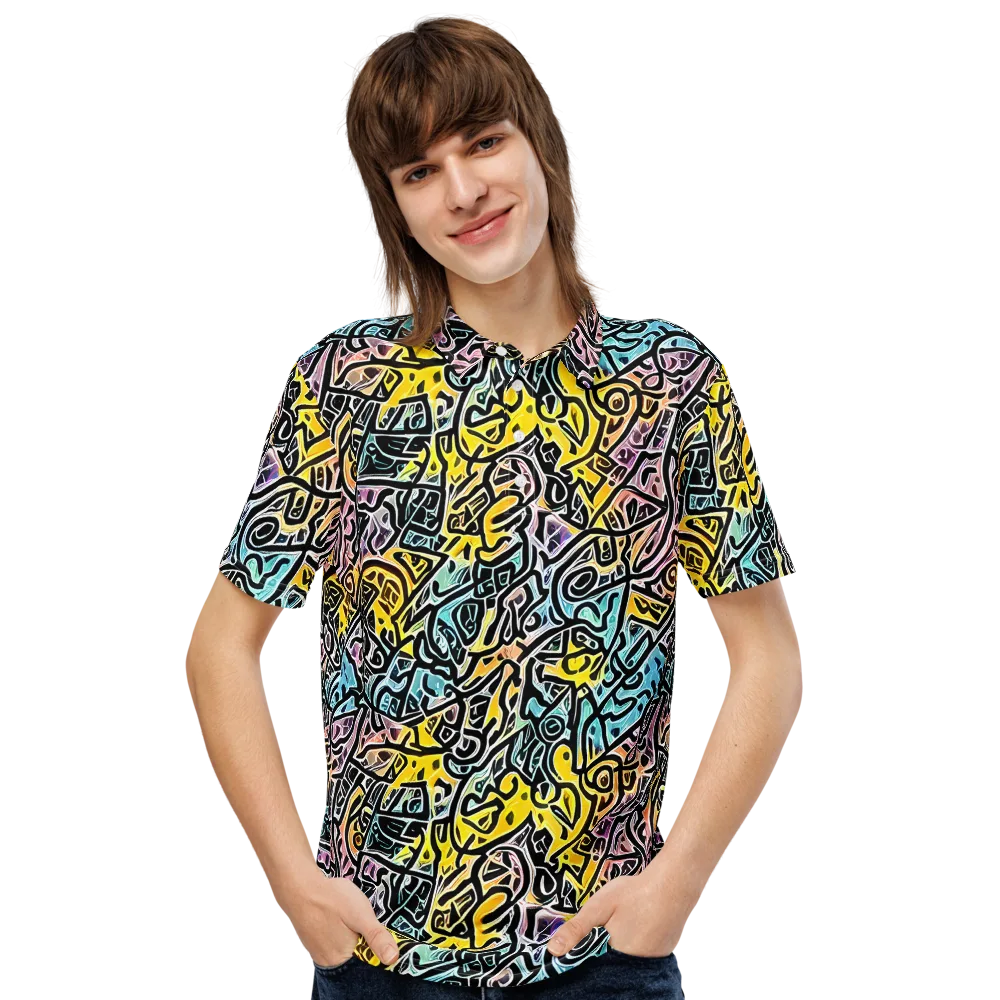 Chromatic Cipher on Men's Slim Fit Polo Shirt — Front