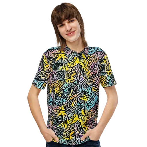 Chromatic Cipher on a Men's Slim Fit Polo Shirt