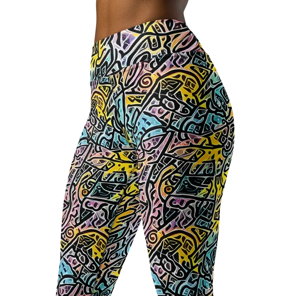 Chromatic Cipher on Yoga Leggings — Left Front
