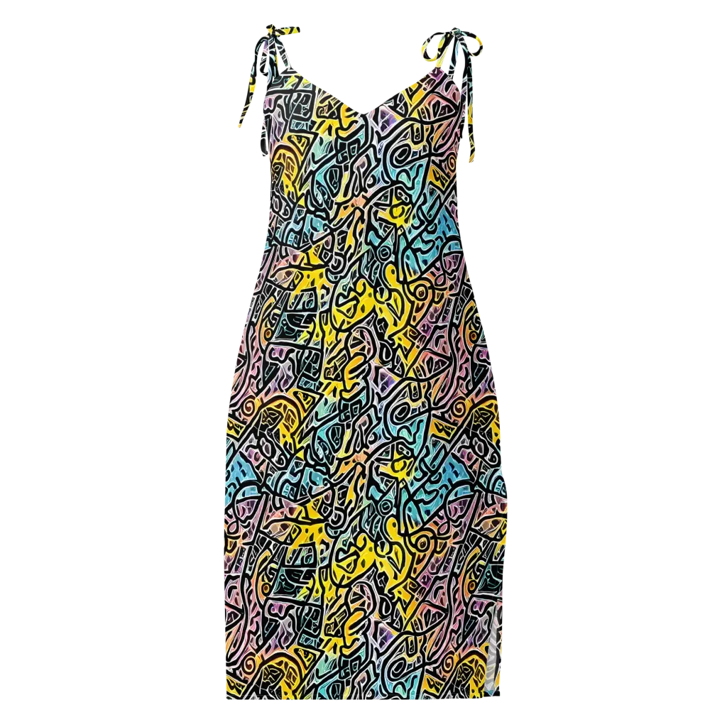 Chromatic Cipher on Slip Dress — Front