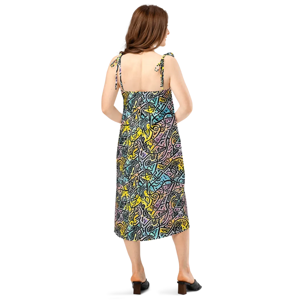 Chromatic Cipher on Slip Dress — Back