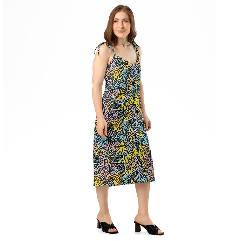 Chromatic Cipher on Slip Dress — Right Front