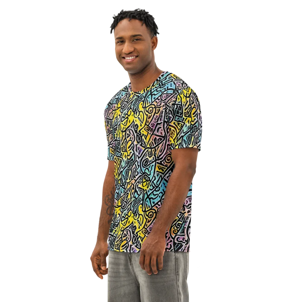 Chromatic Cipher on Men's Cotton Crew Neck T-Shirt — Left Front