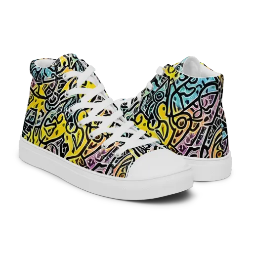 Chromatic Cipher on a Men's High Top Canvas Shoes
