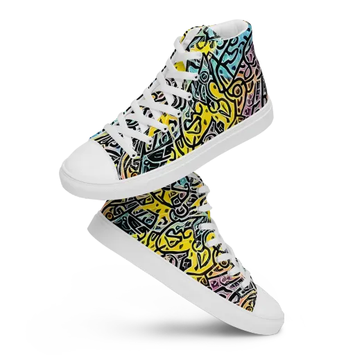 Chromatic Cipher on a Women's High Top Canvas Shoes