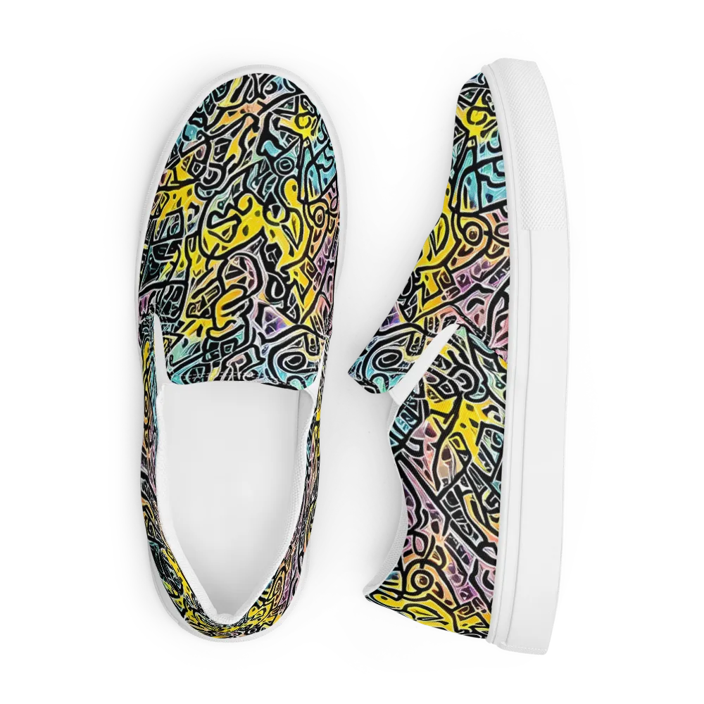 Chromatic Cipher on Men's Slip-On Canvas Shoes — Front