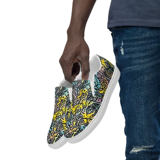Chromatic Cipher on a Men's Slip-On Canvas Shoes