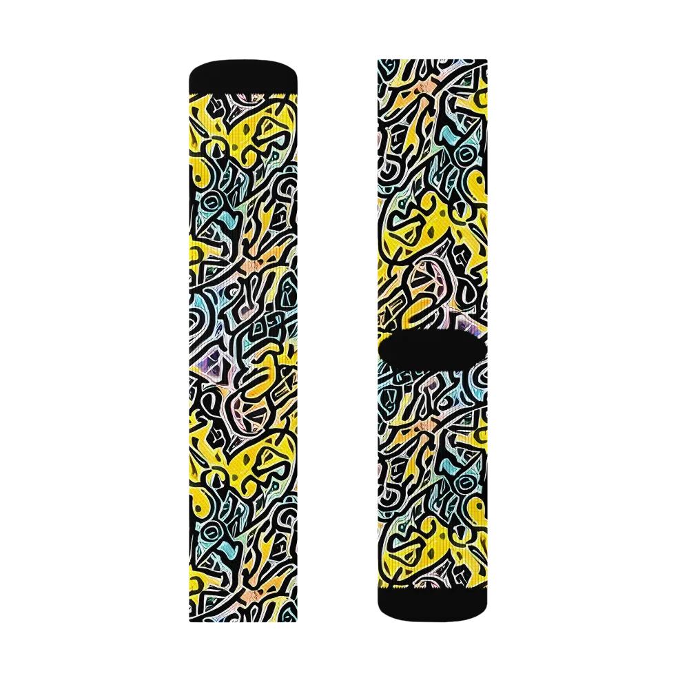 Chromatic Cipher on Socks — Left Sock