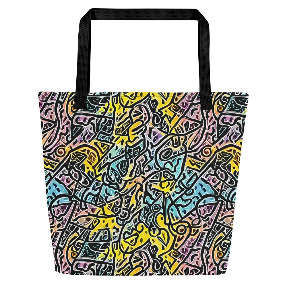 Chromatic Cipher on Large Tote Bag W/ Pocket — Front