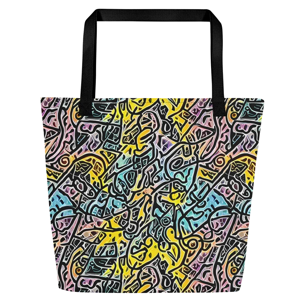 Chromatic Cipher on Large Tote Bag W/ Pocket — Front