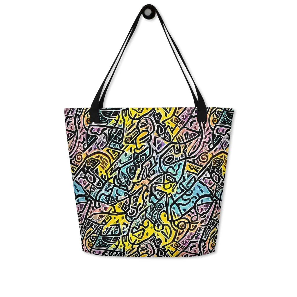 Chromatic Cipher on Large Tote Bag W/ Pocket — Front