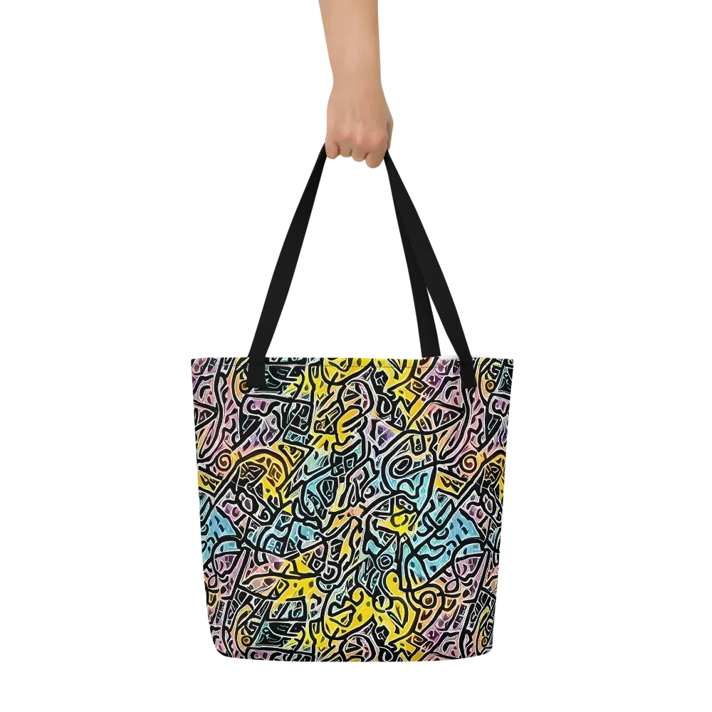 Chromatic Cipher on Large Tote Bag W/ Pocket — Front