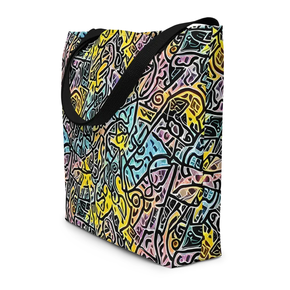 Chromatic Cipher on Large Tote Bag W/ Pocket — Front