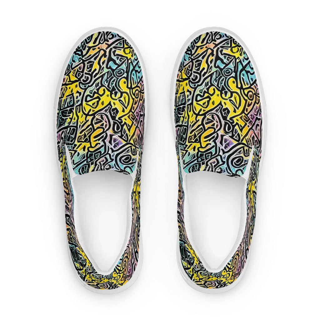 Chromatic Cipher on Women's Slip-On Canvas Shoes — Front