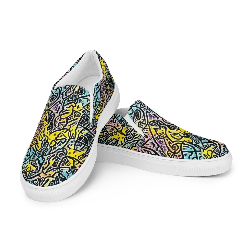 Chromatic Cipher on Women's Slip-On Canvas Shoes — Left Front