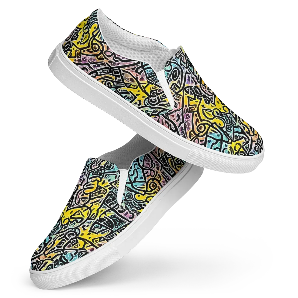 Chromatic Cipher on Women's Slip-On Canvas Shoes — Front