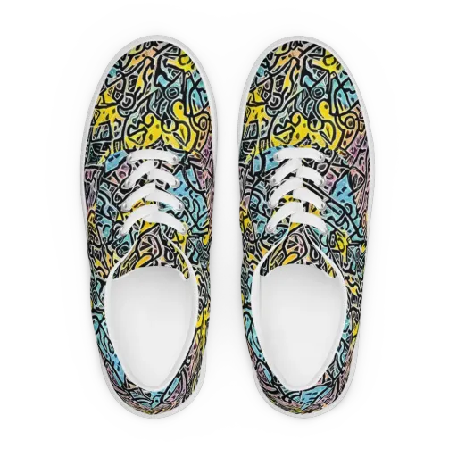 Chromatic Cipher on a Men's Lace-Up Canvas Shoes