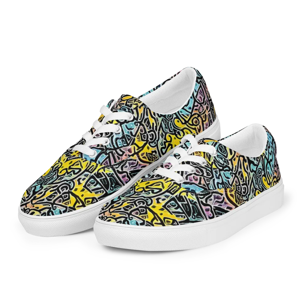 Chromatic Cipher on Men's Lace-Up Canvas Shoes — Left Front