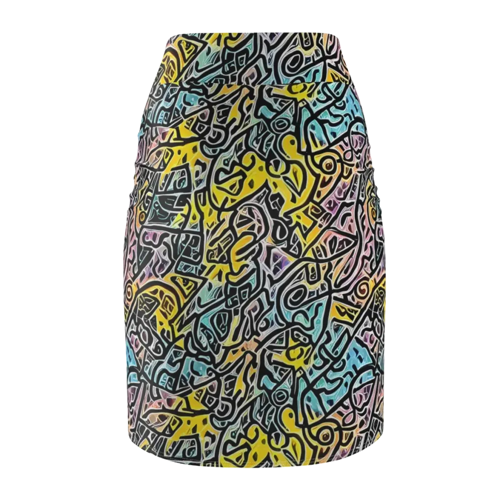 Chromatic Cipher on Pencil Skirt — Back
