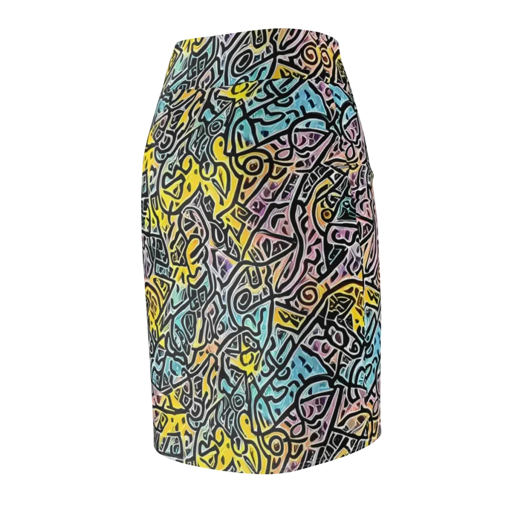Chromatic Cipher on Pencil Skirt — Back Side