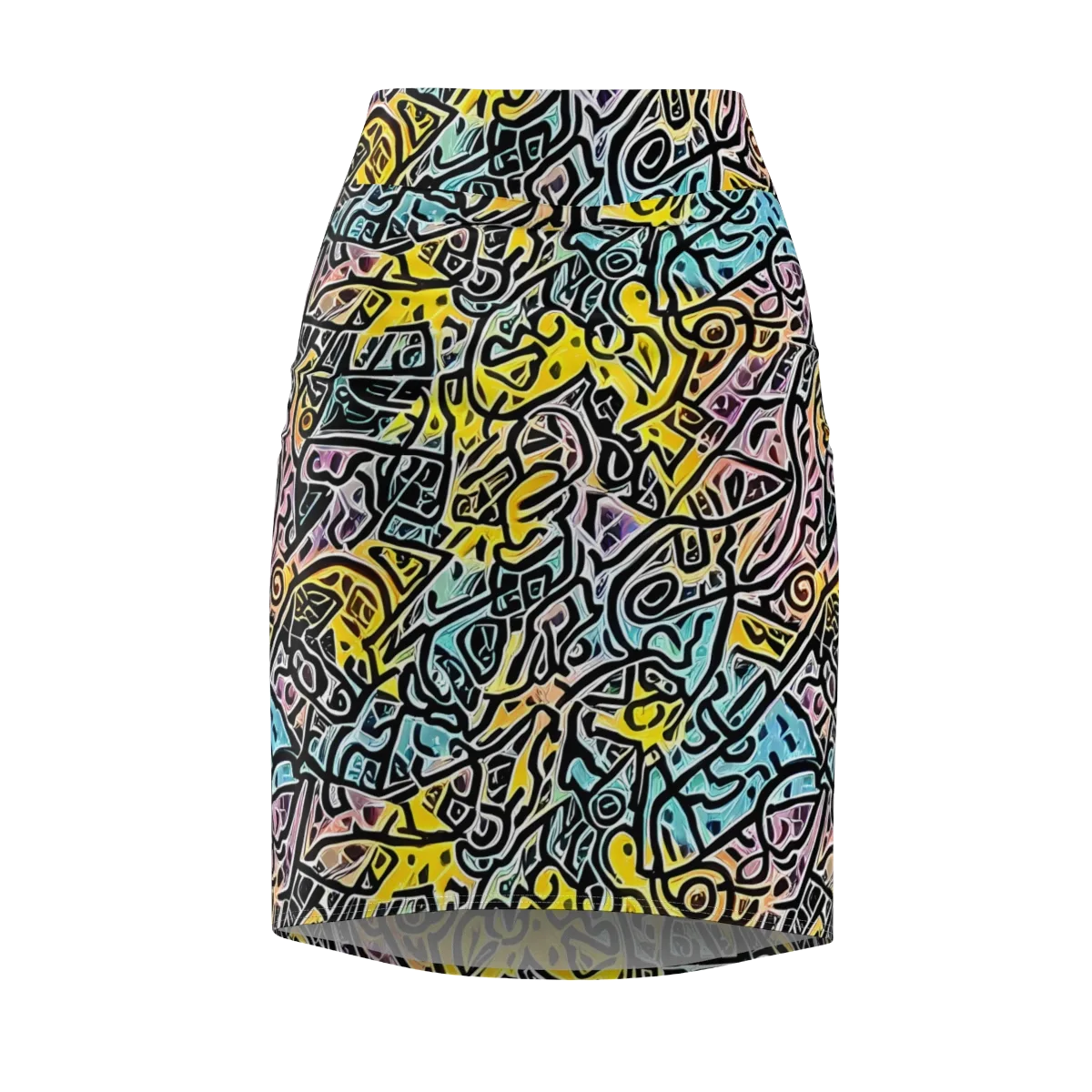Chromatic Cipher on Pencil Skirt — Front