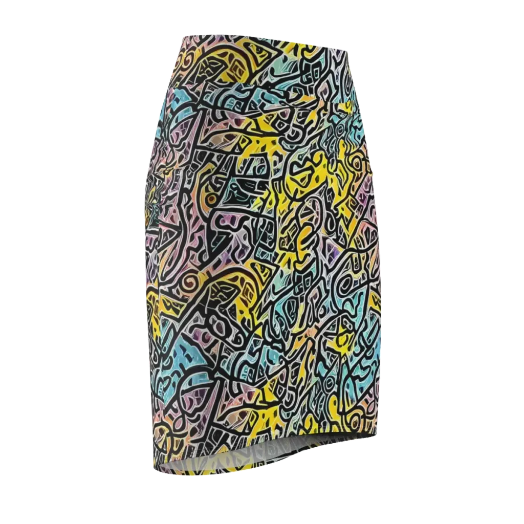 Chromatic Cipher on Pencil Skirt — Front Side