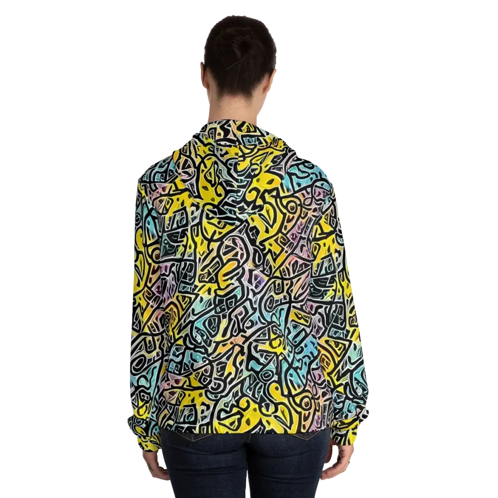 Chromatic Cipher on Women's Full-Zip Hoodie — Back On Person