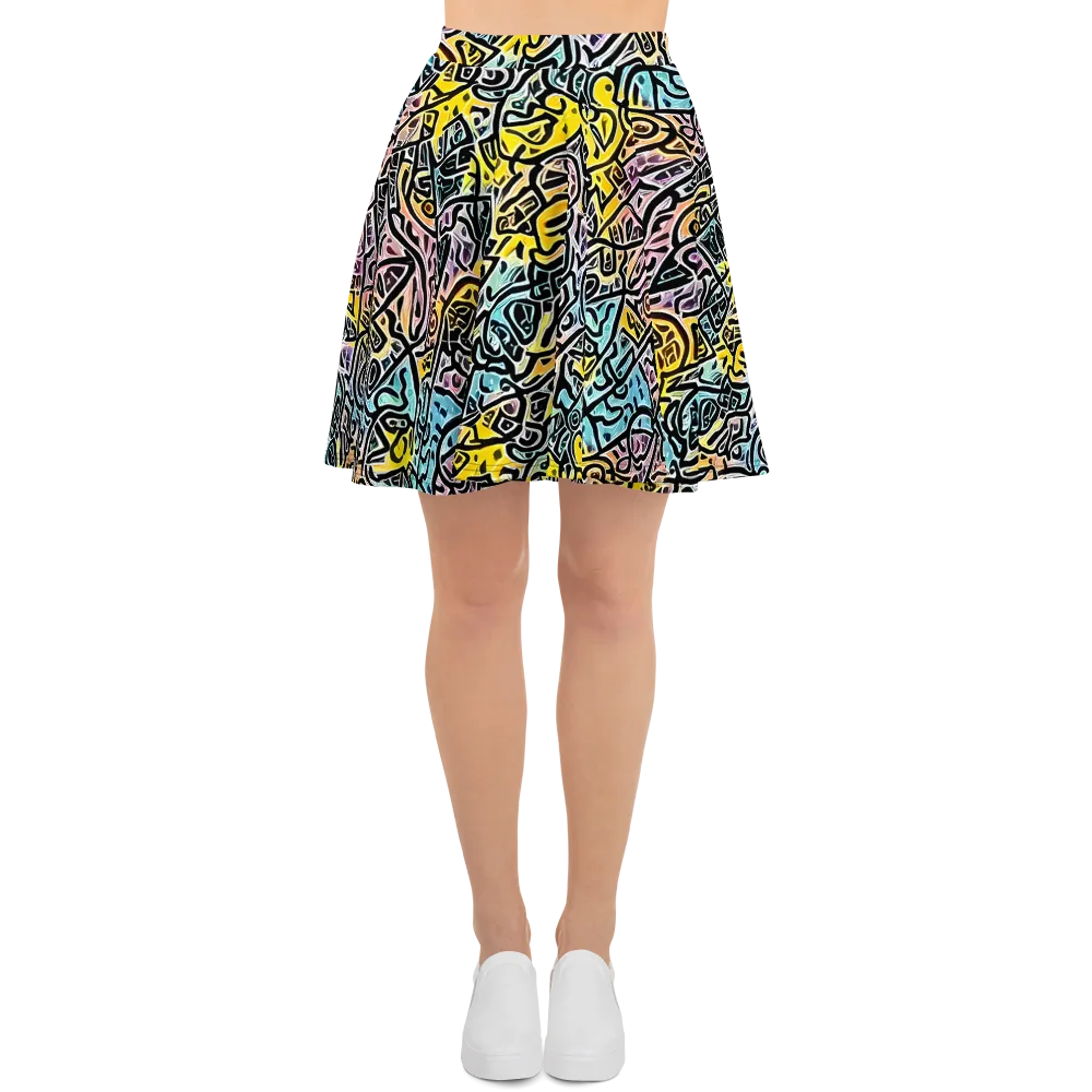 Chromatic Cipher on Skater Skirt — Front