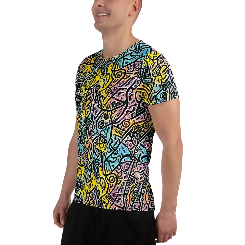 Chromatic Cipher on Men's Athletic T-Shirt — Left