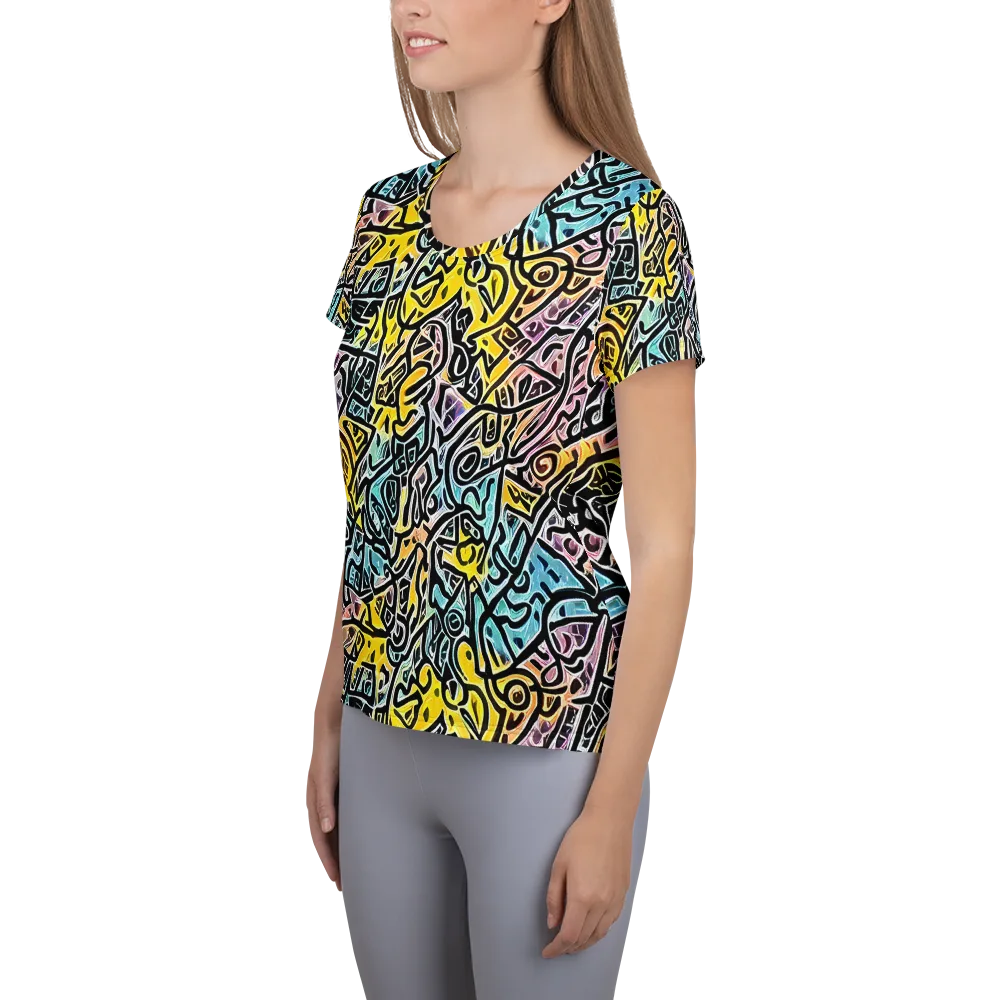 Chromatic Cipher on Women's Athletic T-Shirt — Left