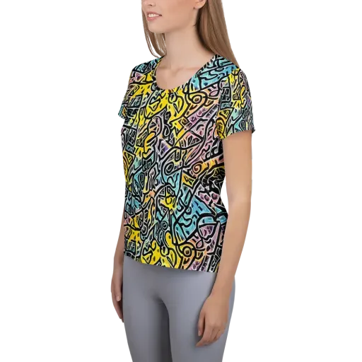 Chromatic Cipher on a Women's Athletic T-Shirt