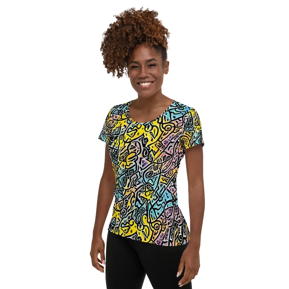 Chromatic Cipher on Women's Athletic T-Shirt — Left