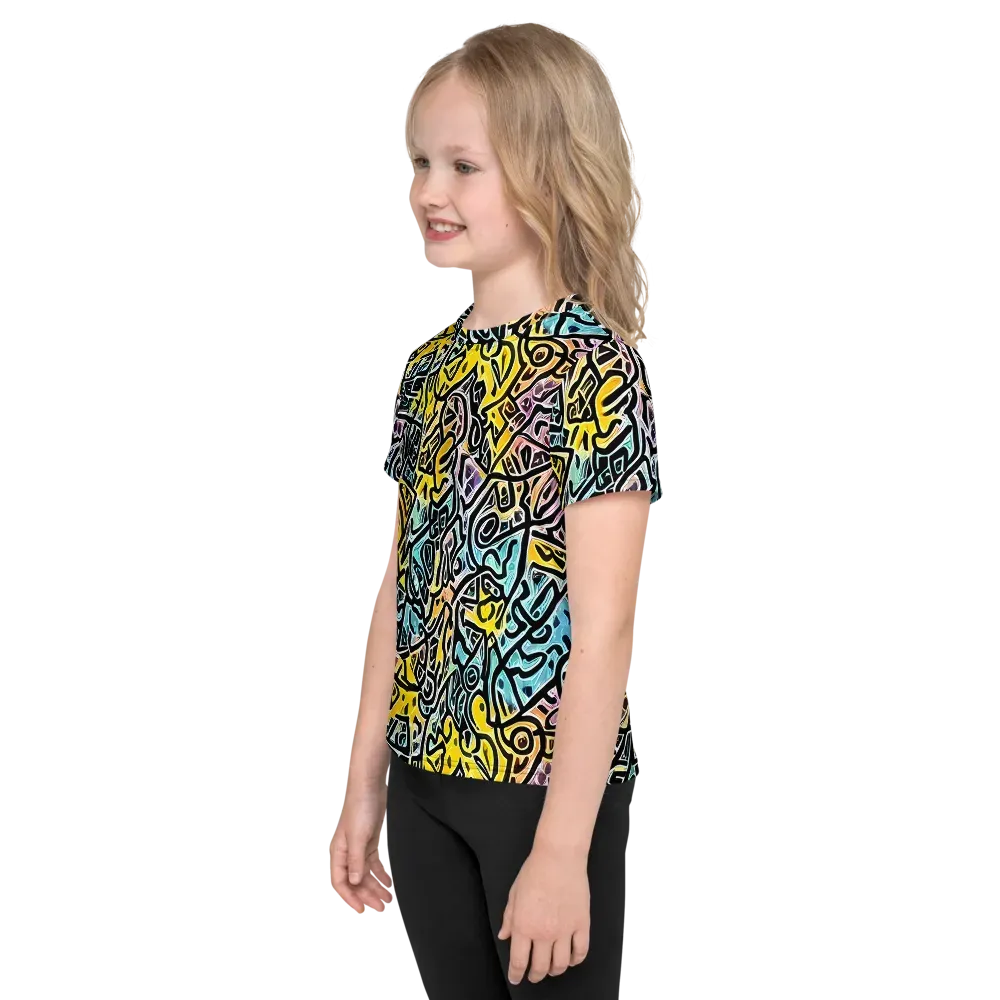 Chromatic Cipher on Kids Crew Neck T-Shirt — Left