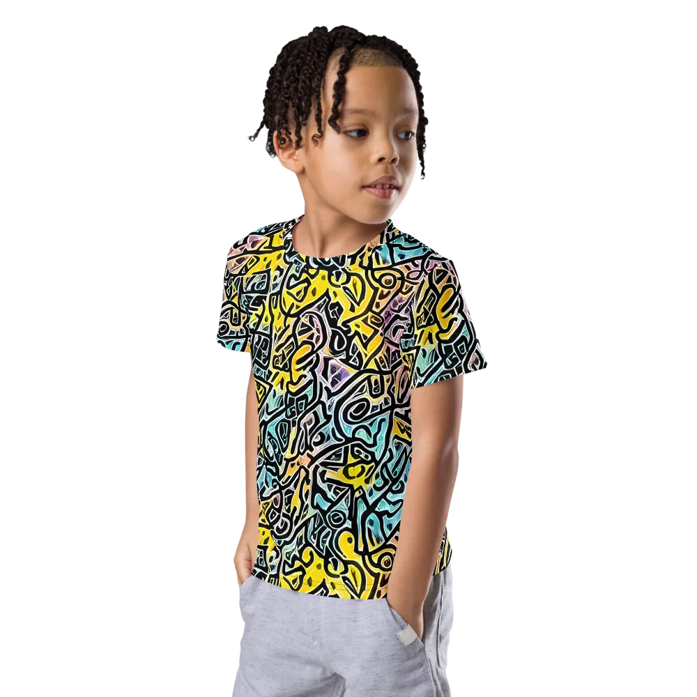 Chromatic Cipher on Kids Crew Neck T-Shirt — Left Front