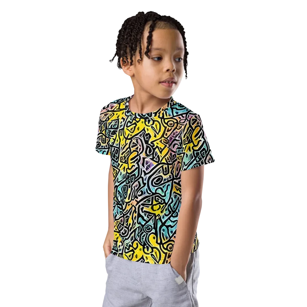 Chromatic Cipher on Kids Crew Neck T-Shirt — Left Front