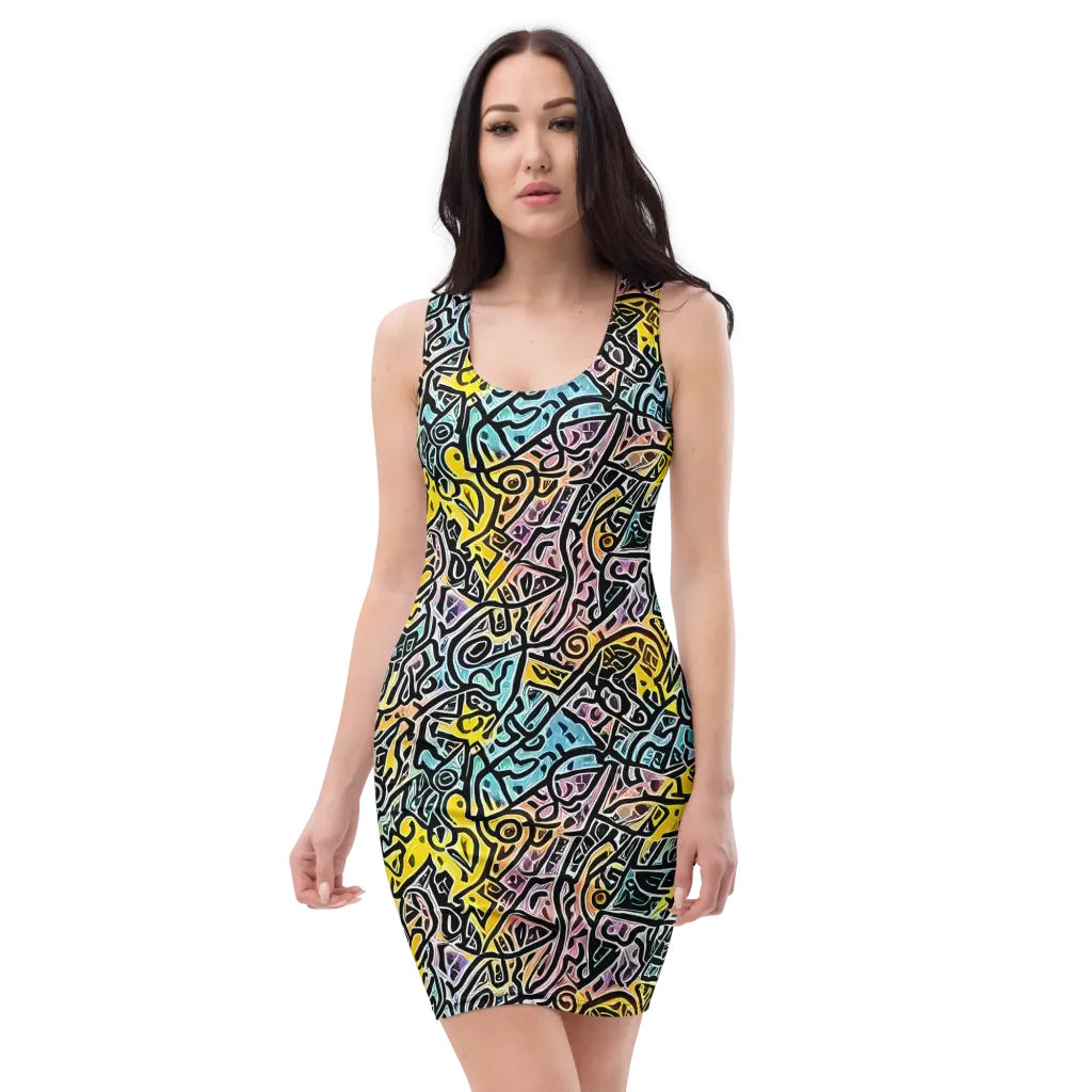 Chromatic Cipher on Bodycon Dress — Front