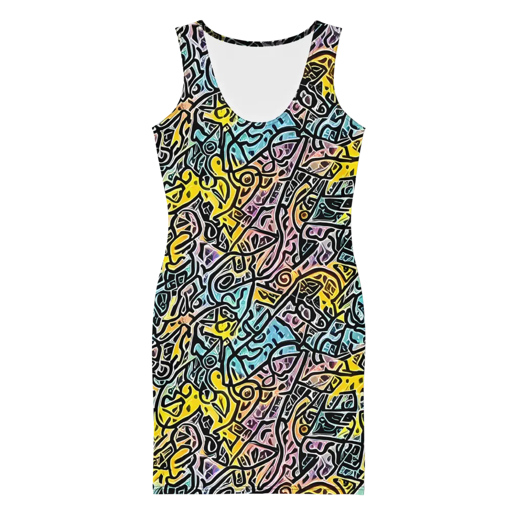 Chromatic Cipher on Bodycon Dress — Front