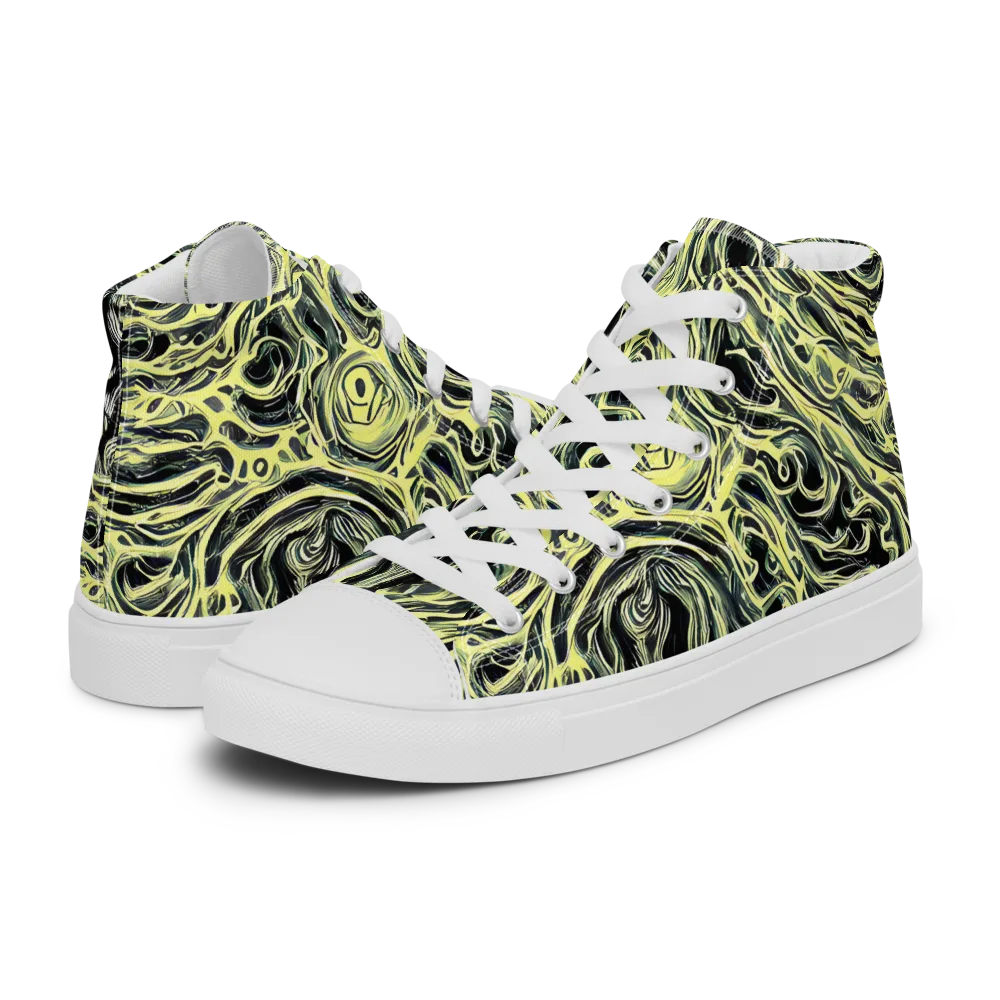 Venom Veil on Men's High Top Canvas Shoes — Left