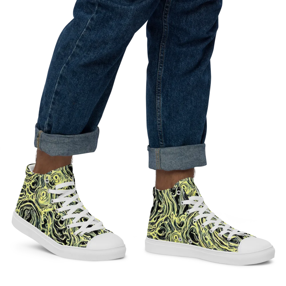 Venom Veil on Men's High Top Canvas Shoes — Right