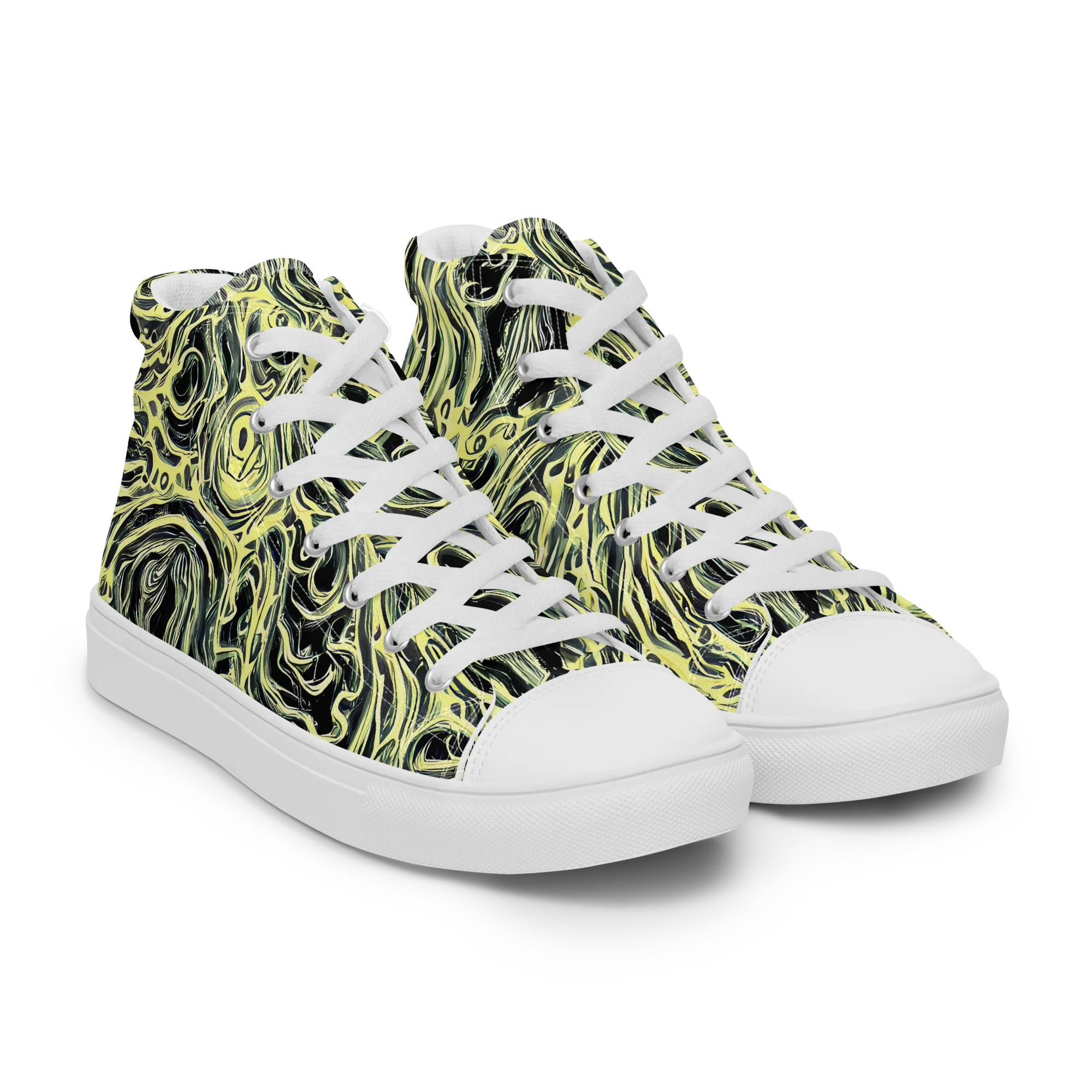Venom Veil on Women's High Top Canvas Shoes — Right Front