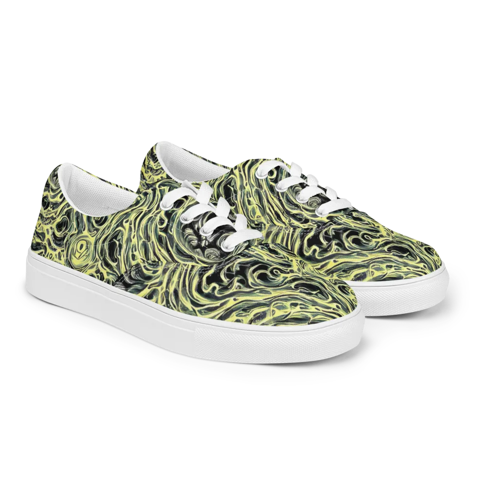 Venom Veil on Men's Lace-Up Canvas Shoes — Right Front