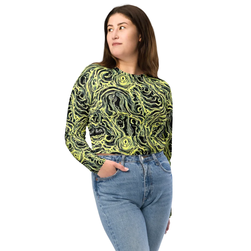 Venom Veil on Long Sleeve Crop Top — Front