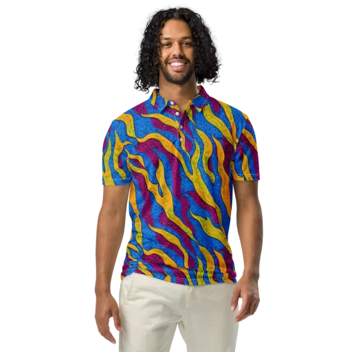 Luminous Snare on a Men's Slim Fit Polo Shirt