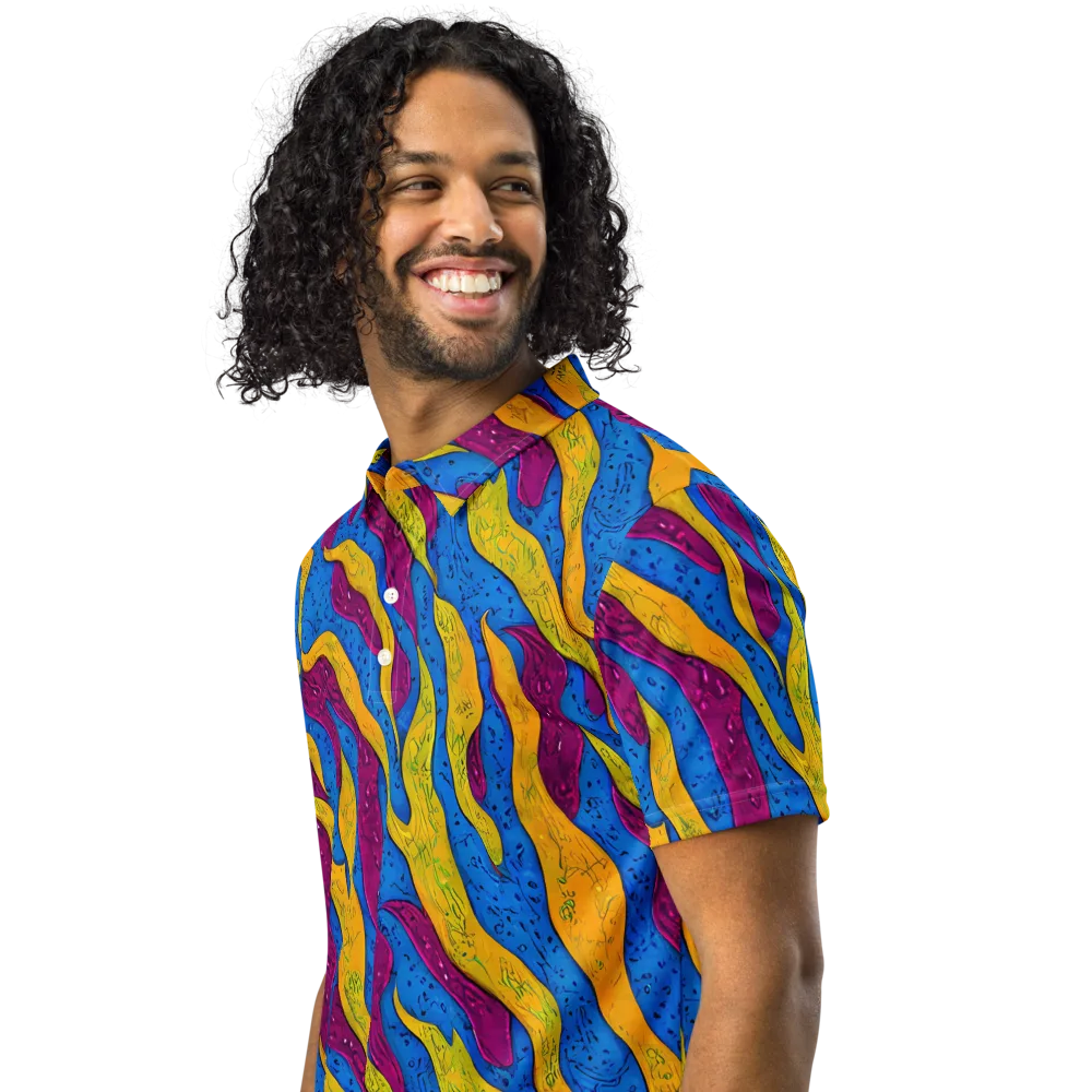 Luminous Snare on Men's Slim Fit Polo Shirt — Left Front