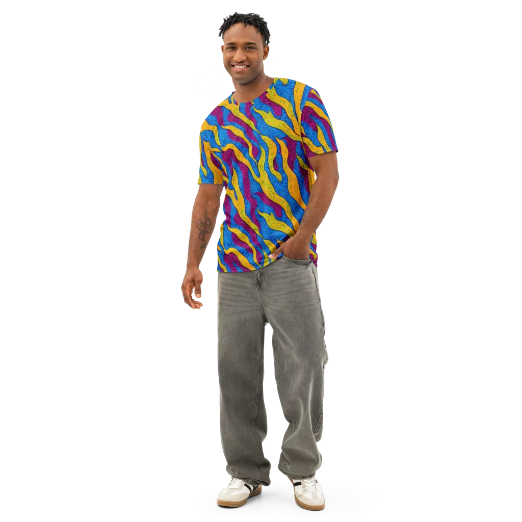Luminous Snare on Men's Cotton Crew Neck T-Shirt — Front